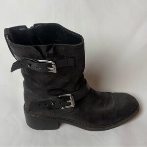 Rag & Bone Andover Washed Suede Moto Combat Ankle Boots Black Women’s 7.5 37.5